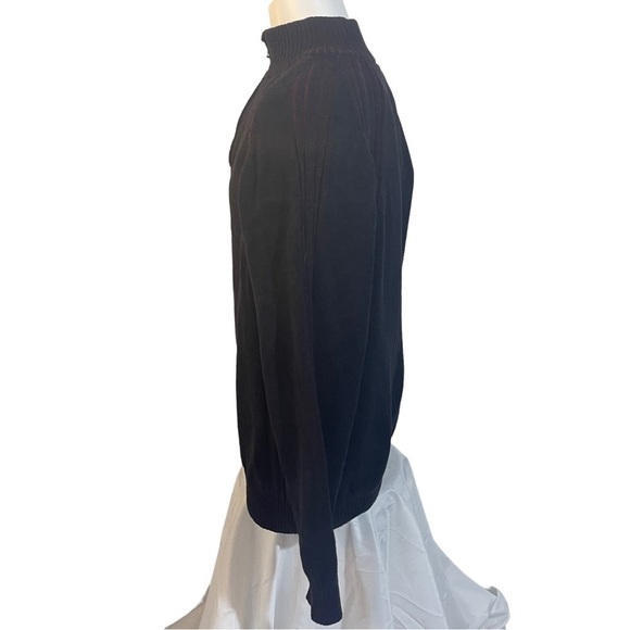 BKE Black with Red Undertones Quarter Zip Sweater - Picture 3 of 7